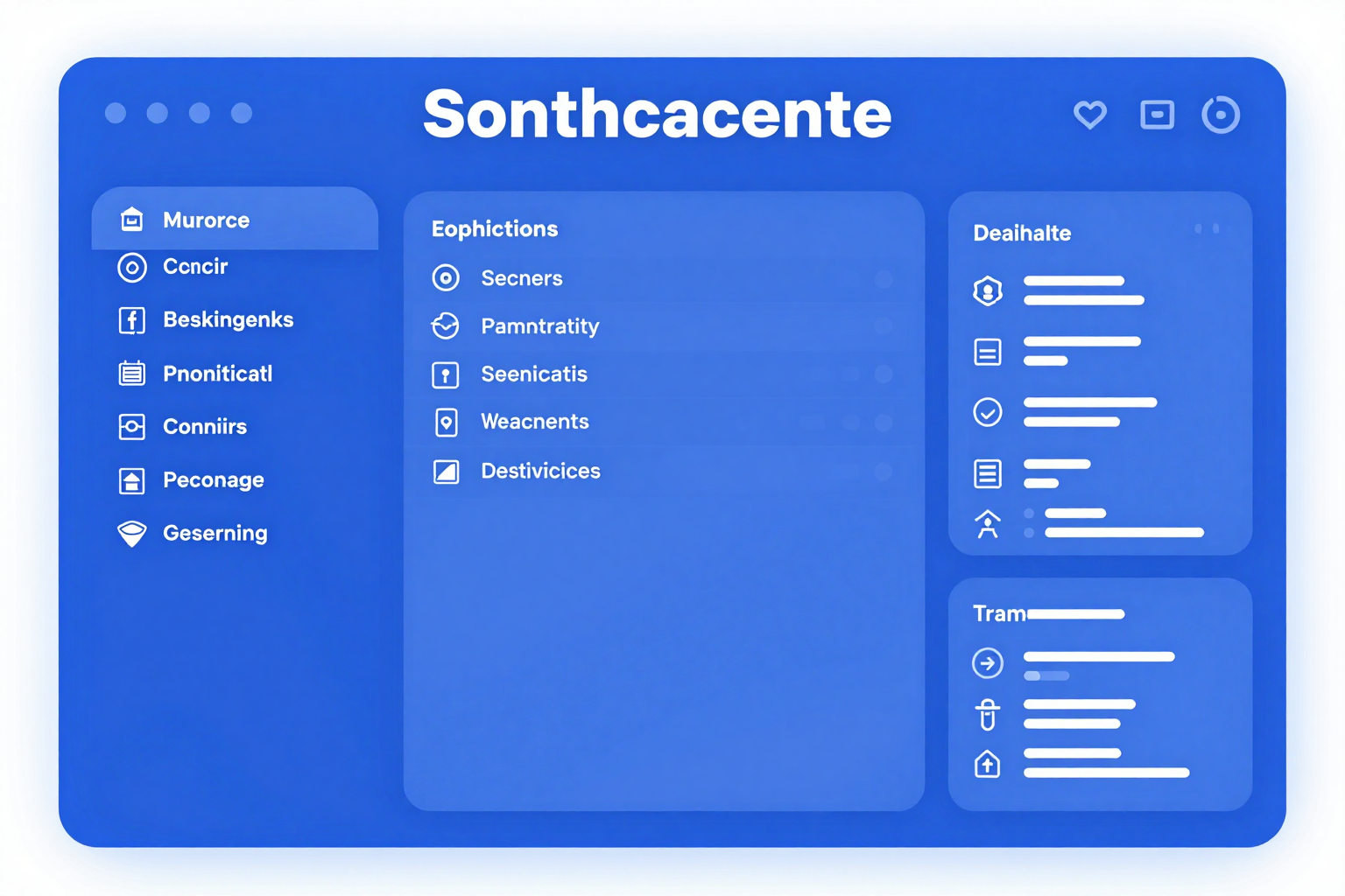 Clean blue software product background, abstract dashboard shapes, no text, no logo